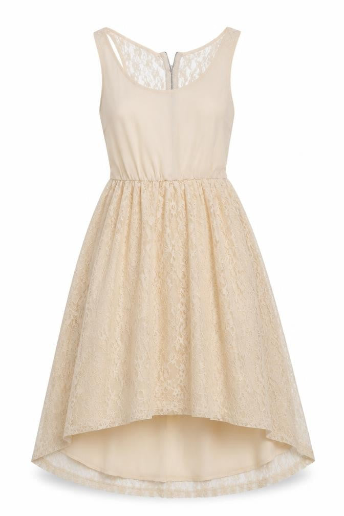 Divided Womens Ivory Floral  Ball Gown  Size 8  - floral lace detail