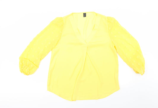 SheIn Womens Yellow   Basic Blouse Size 14