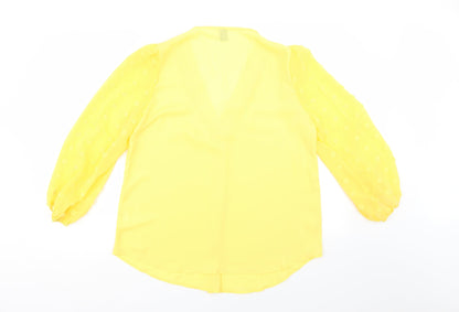 SheIn Womens Yellow   Basic Blouse Size 14