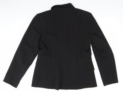 Liquid Womens Black Striped  Jacket Suit Jacket Size 14