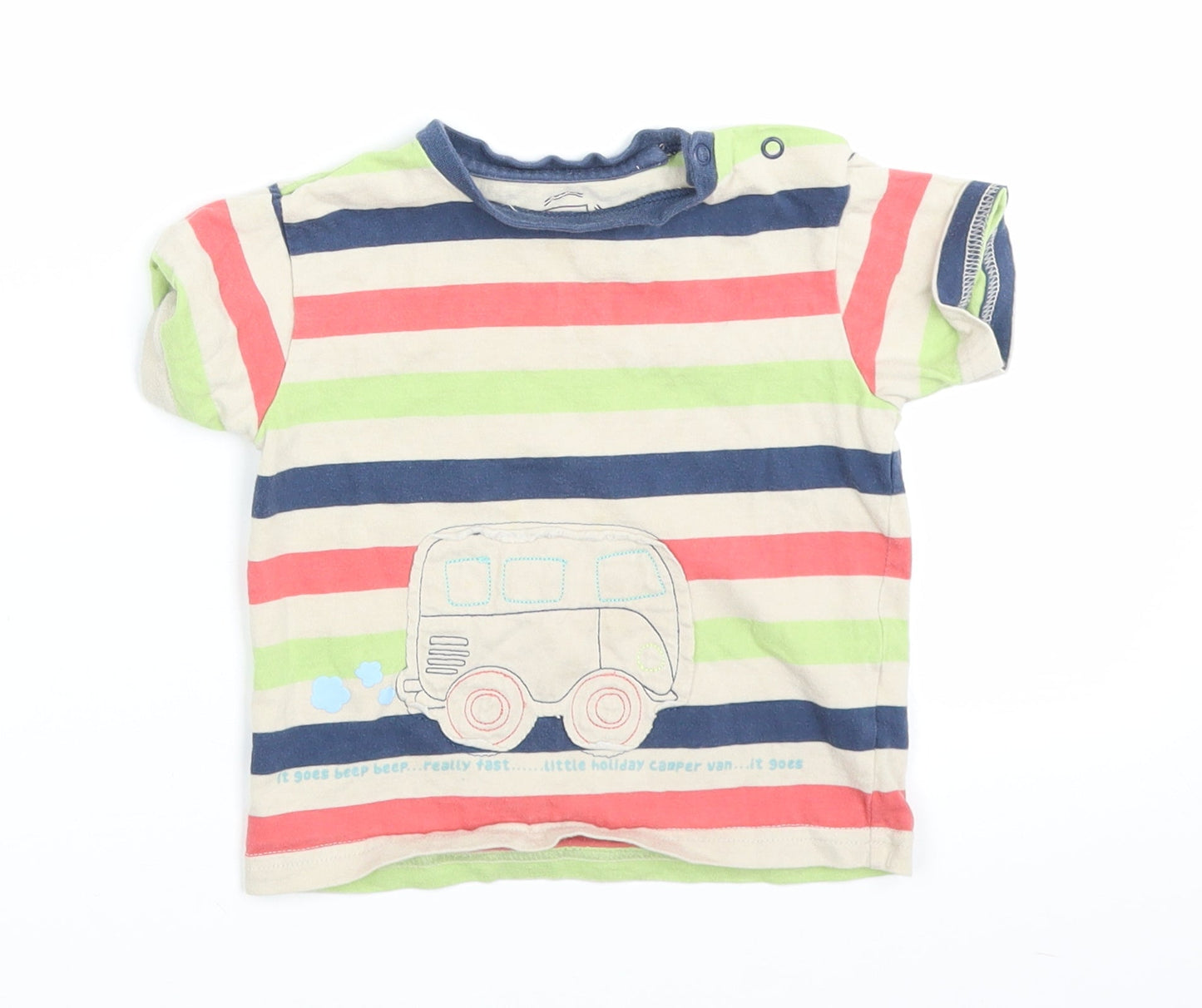 TU Baby Beige Striped  Basic T-Shirt Size 18-24 Months  - Camper Van