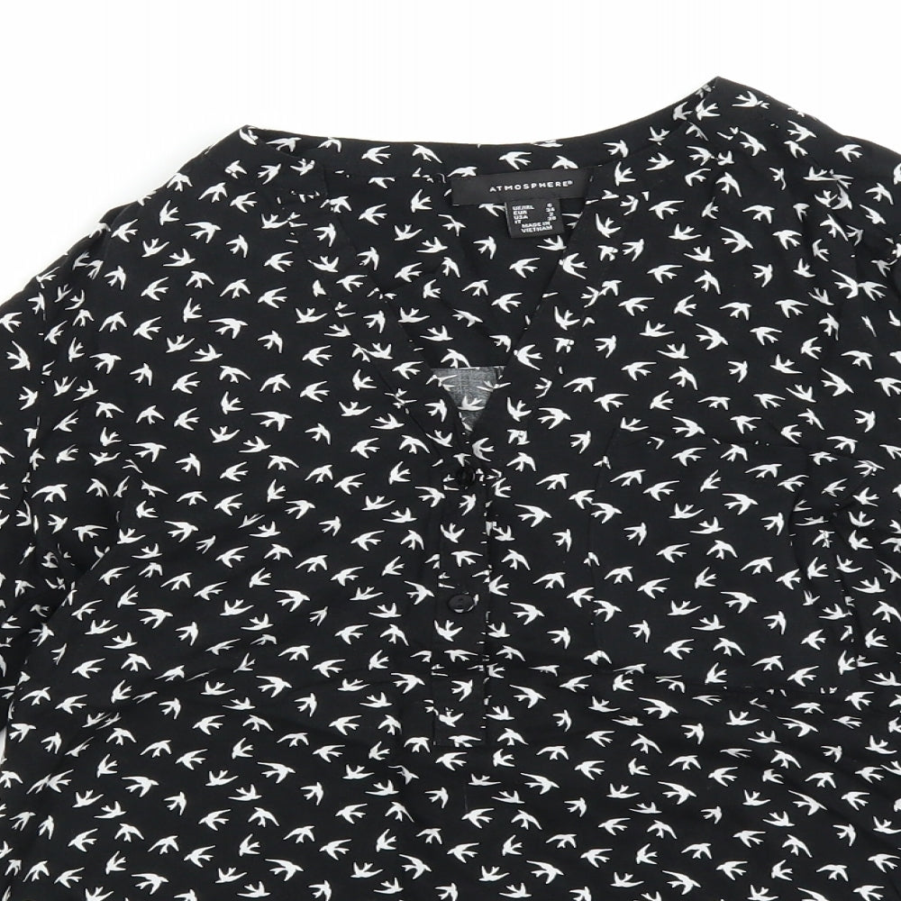 Womens UK Size 6 Atmosphere Black Basic Blouse