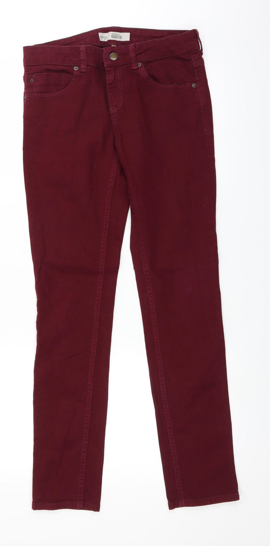 Topshop Womens Red  Denim Straight Jeans Size 29 in L30 in