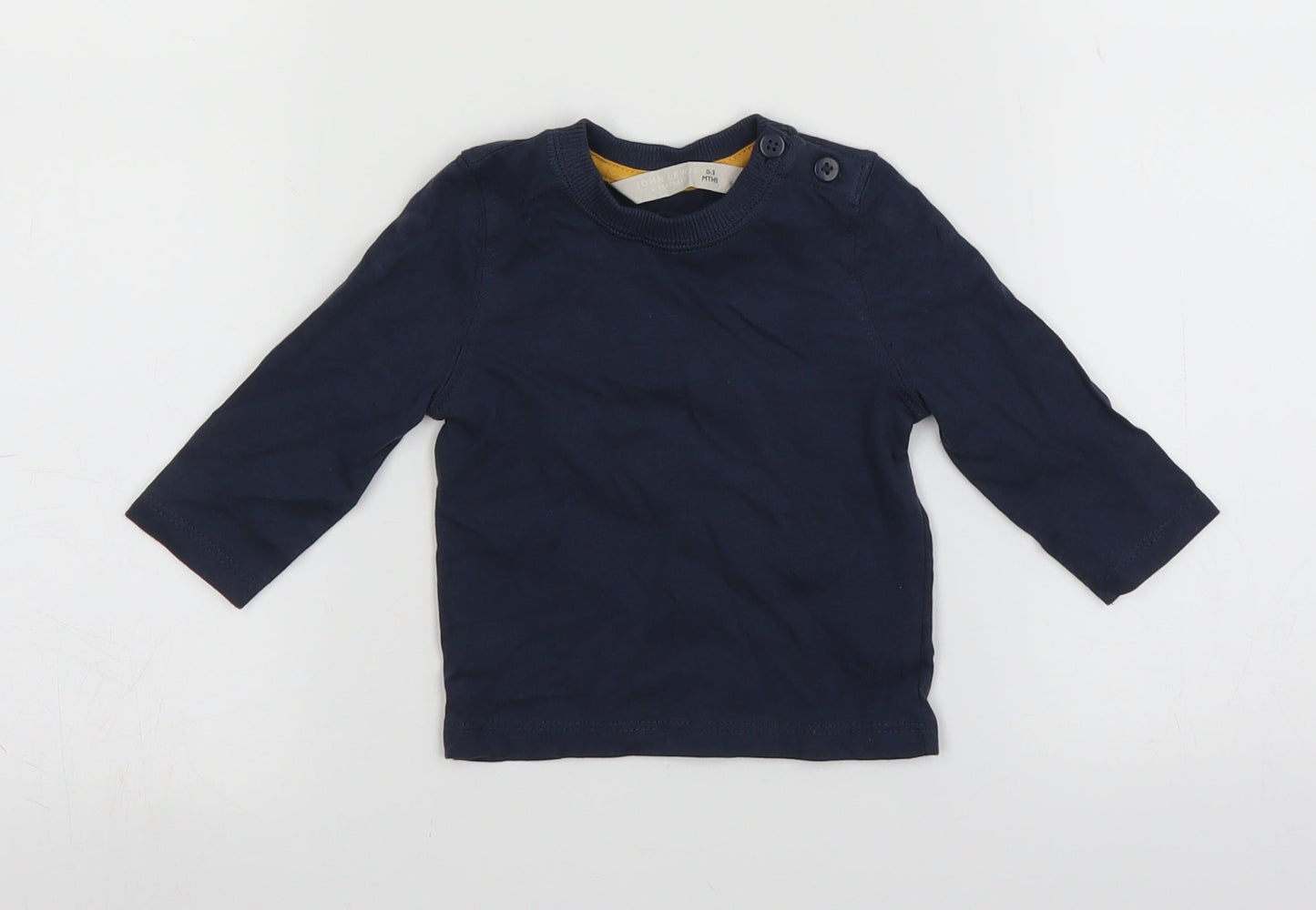 John Lewis Baby Blue   Basic T-Shirt Size 0-3 Months