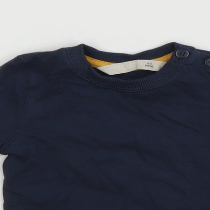 John Lewis Baby Blue   Basic T-Shirt Size 0-3 Months