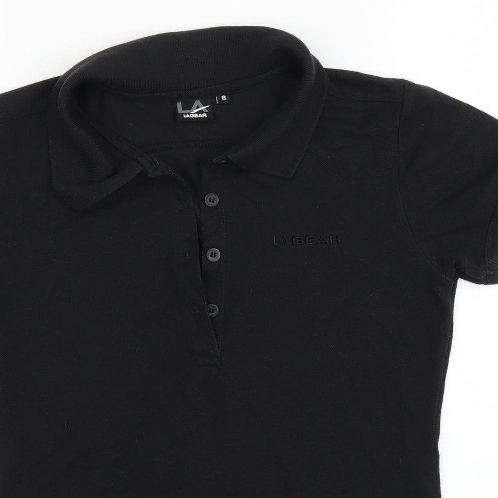 LA Gear Womens Black   Basic Polo Size 8