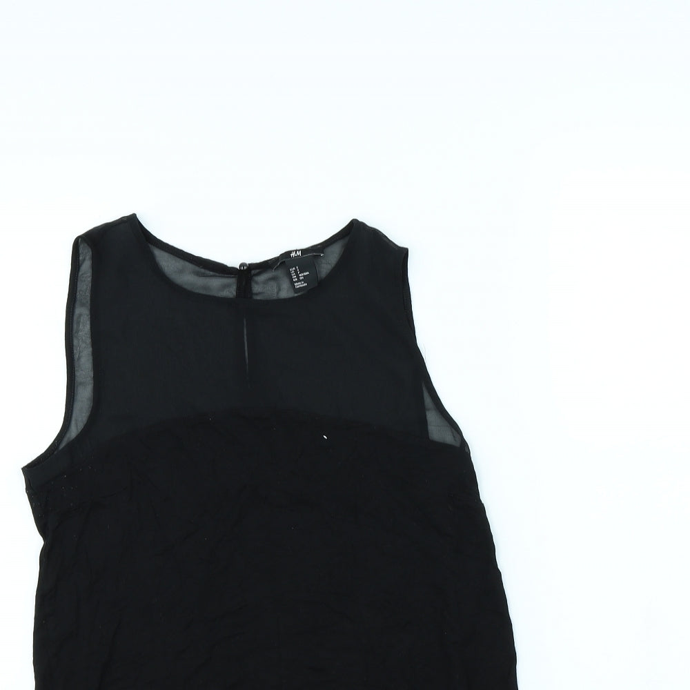 Womens UK Size S H&M Black Basic T-Shirt
