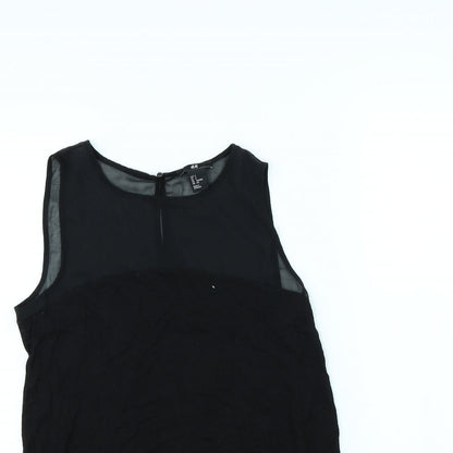 Womens UK Size S H&M Black Basic T-Shirt