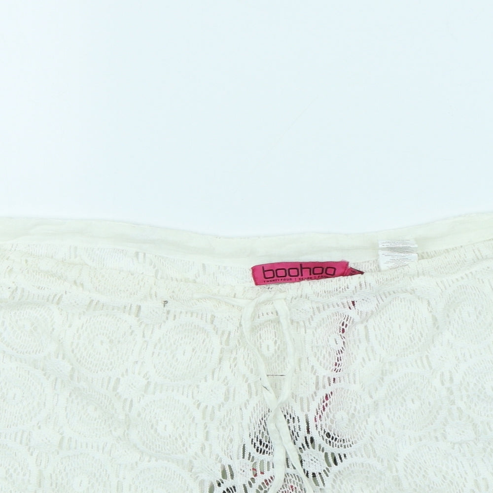 Boohoo Womens White   Cut-Off Shorts Size 12