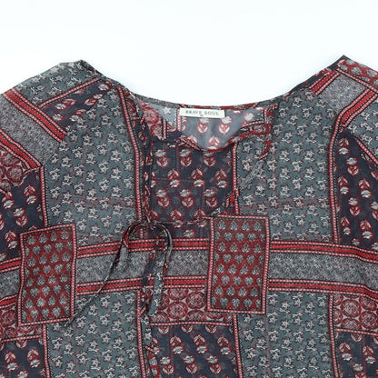 Womens UK Size M Brave Soul Green Basic Blouse