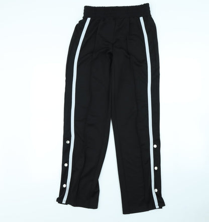Primark Womens Black   Trousers  Size XS L28 in - popper leg close detail