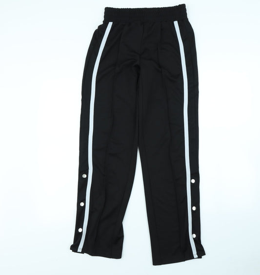 Primark Womens Black   Trousers  Size XS L28 in - popper leg close detail