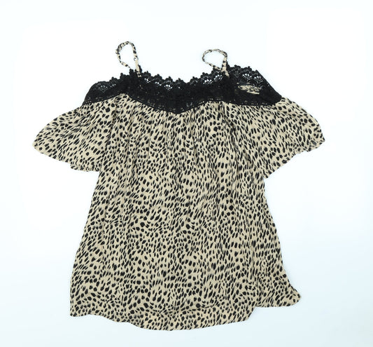 Womens UK Size 8 pep & Co Brown Basic Blouse