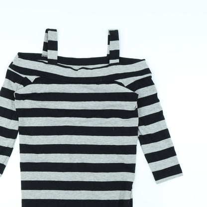 Atmosphere Womens Grey Striped  Mini  Size 10