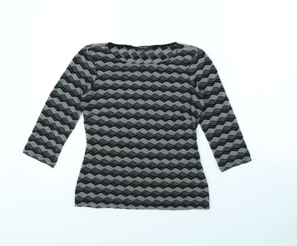 Phase Eight Womens Grey Striped  Pullover Jumper Size 10