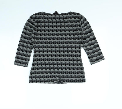 Phase Eight Womens Grey Striped  Pullover Jumper Size 10