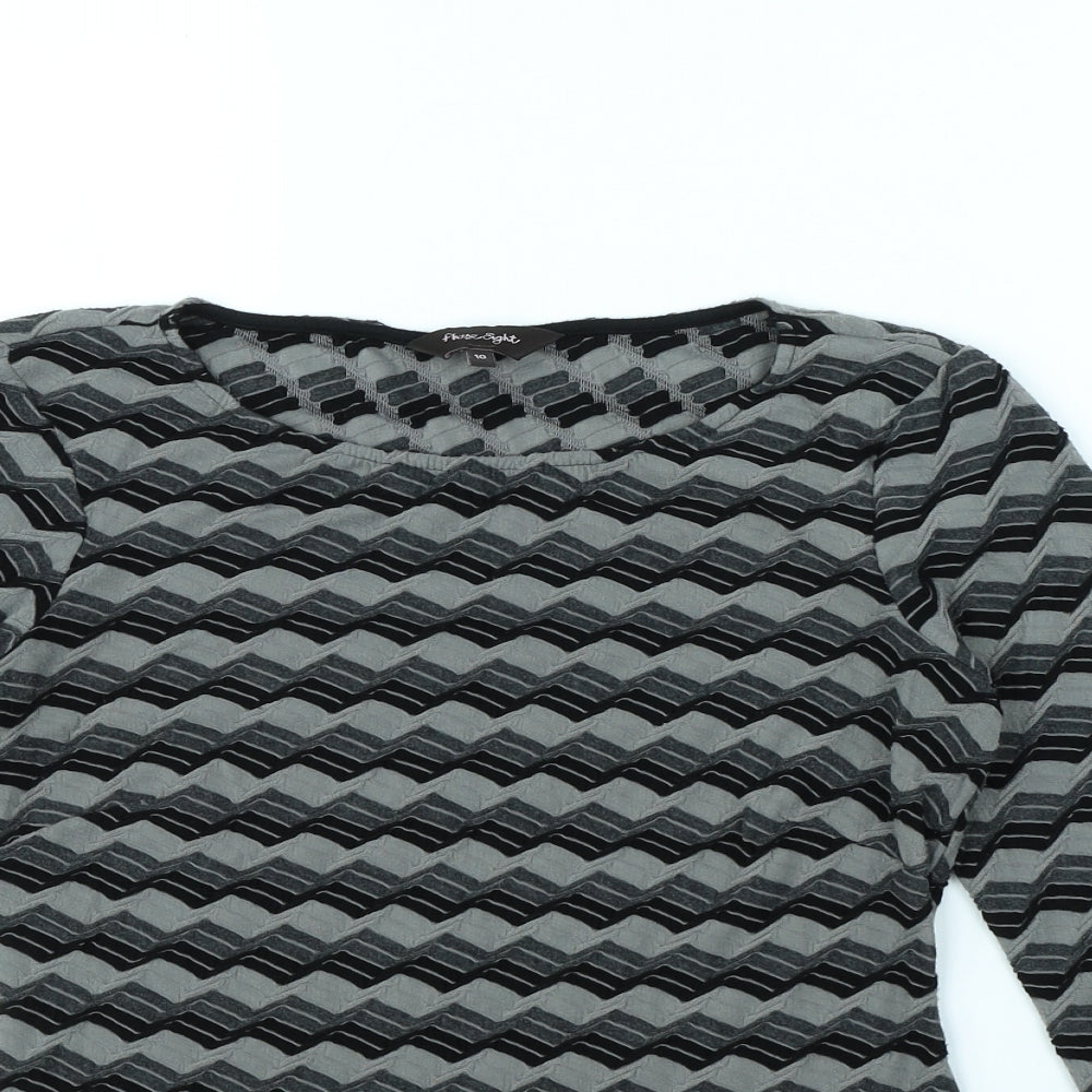 Phase Eight Womens Grey Striped  Pullover Jumper Size 10