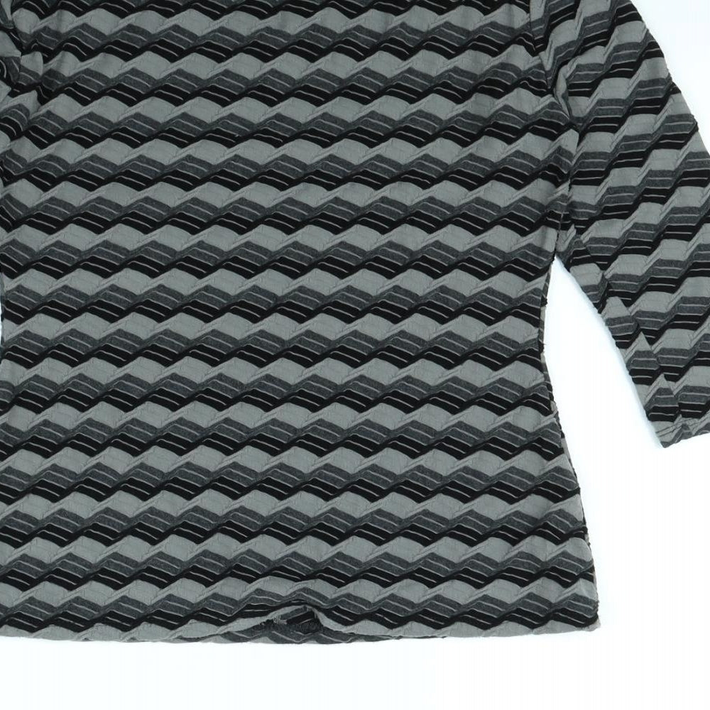 Phase Eight Womens Grey Striped  Pullover Jumper Size 10