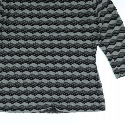 Phase Eight Womens Grey Striped  Pullover Jumper Size 10