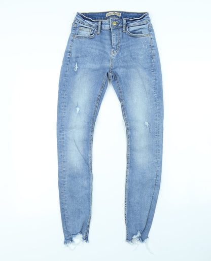 Denim & Co. Womens Blue   Straight Jeans Size 4 L27 in