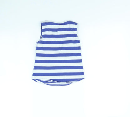 John Lewis Girls Blue Striped  Basic Tank Size 6 Years