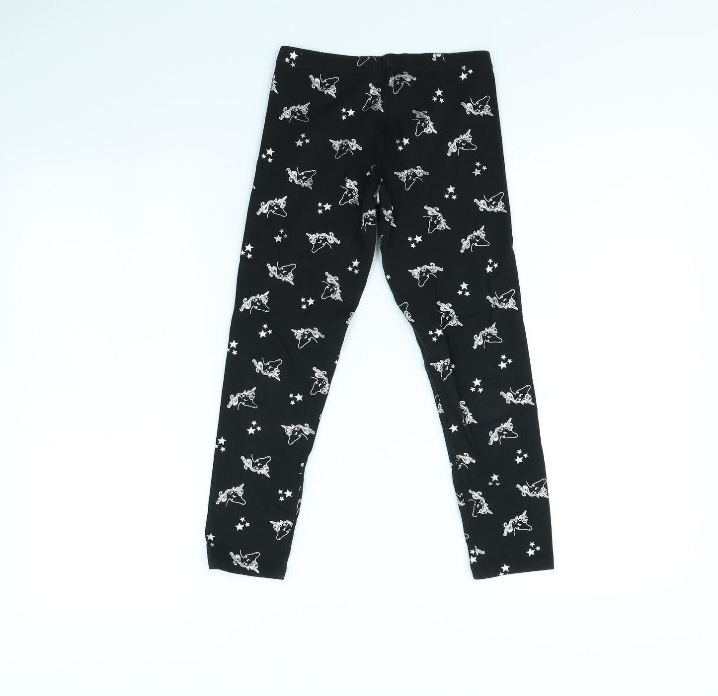 Nutmeg Girls Black Spotted  Capri Trousers Size 8 Years