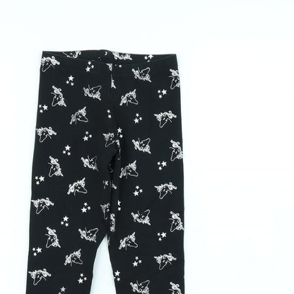 Nutmeg Girls Black Spotted  Capri Trousers Size 8 Years