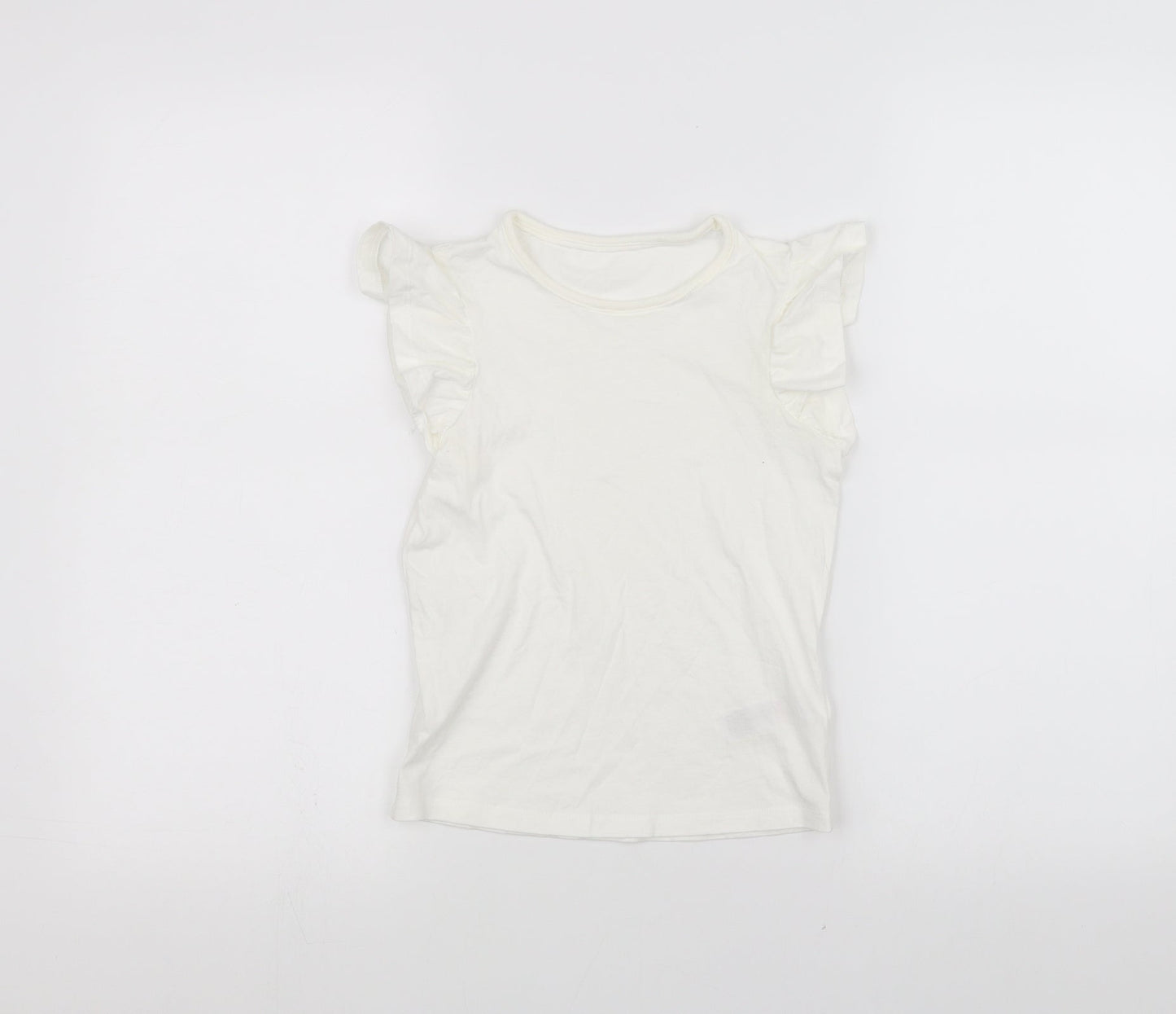 Marks and Spencer Girls White   Basic T-Shirt Size 6-7 Years