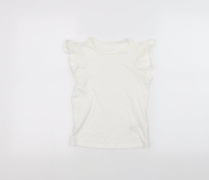 Marks and Spencer Girls White   Basic T-Shirt Size 6-7 Years