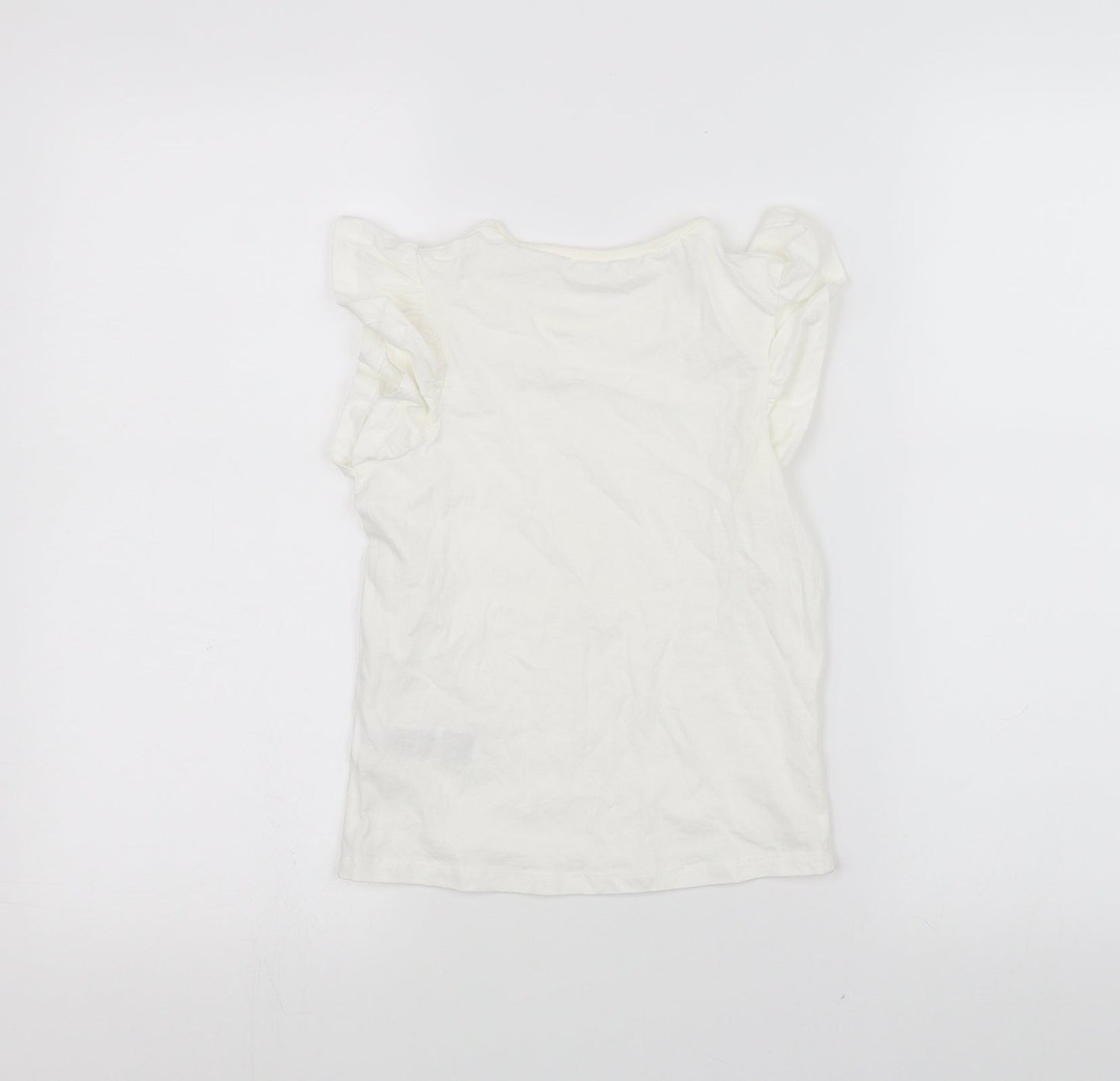 Marks and Spencer Girls White   Basic T-Shirt Size 6-7 Years