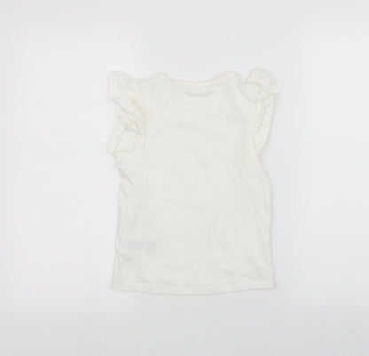 Marks and Spencer Girls White   Basic T-Shirt Size 6-7 Years