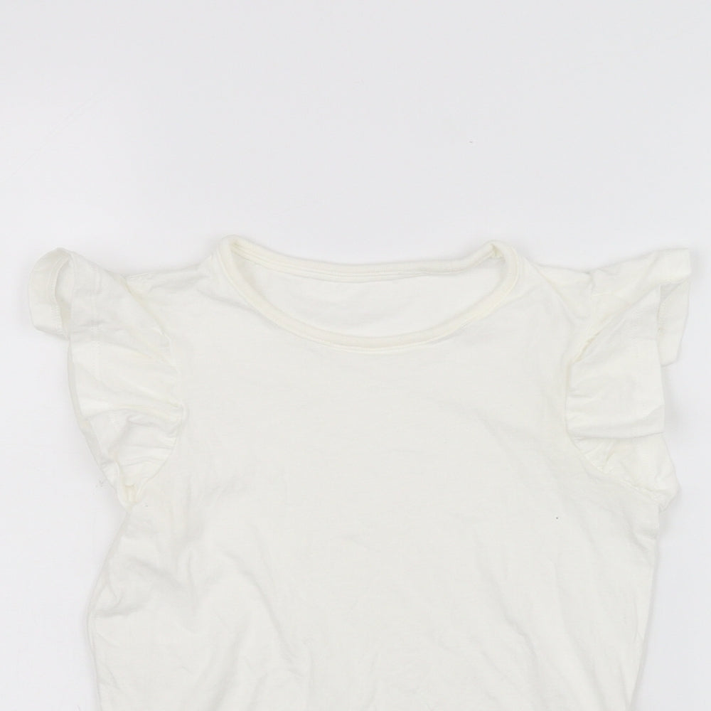 Marks and Spencer Girls White   Basic T-Shirt Size 6-7 Years