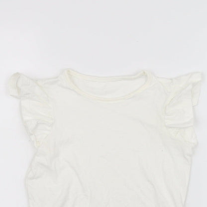Marks and Spencer Girls White   Basic T-Shirt Size 6-7 Years