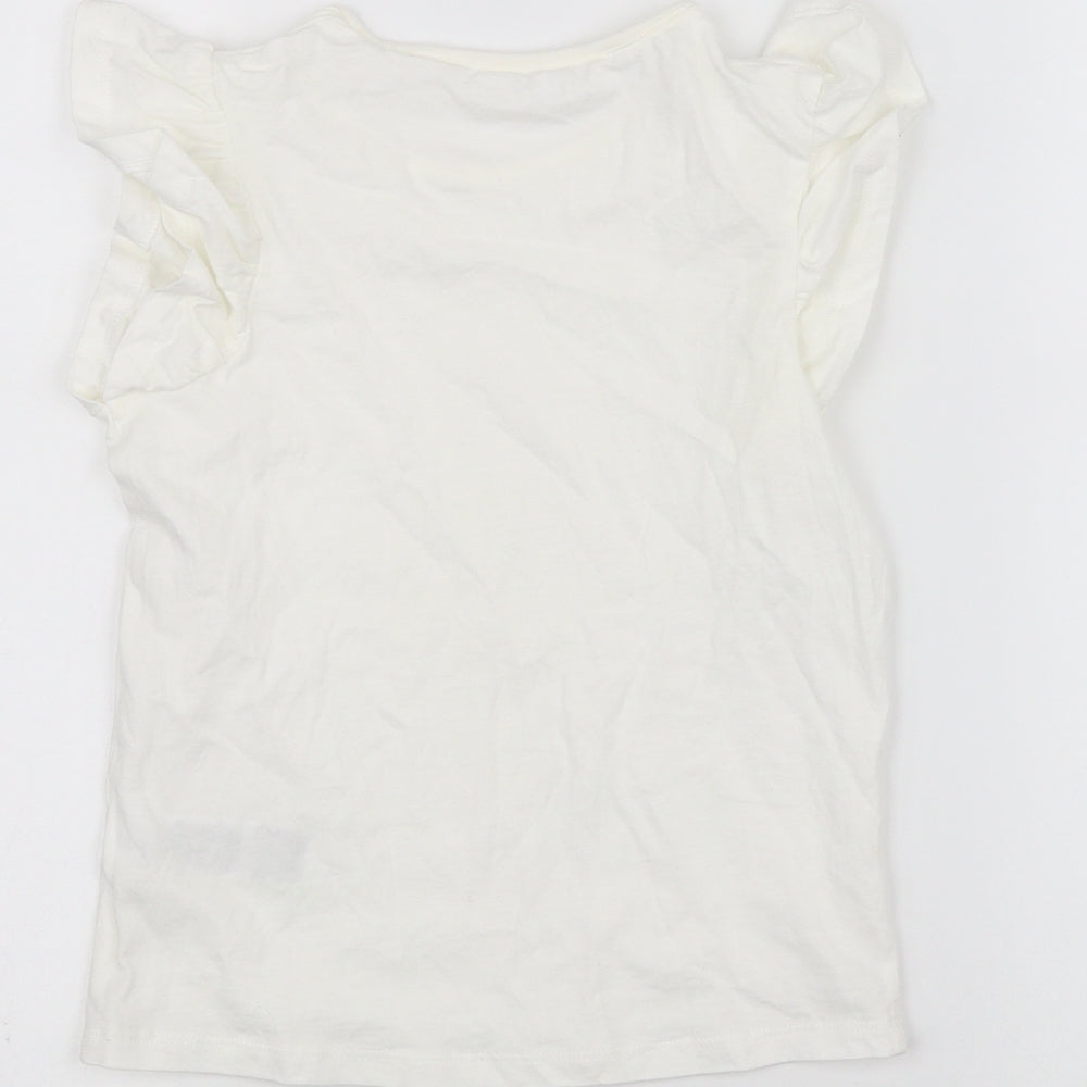 Marks and Spencer Girls White   Basic T-Shirt Size 6-7 Years