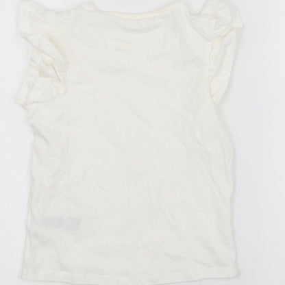 Marks and Spencer Girls White   Basic T-Shirt Size 6-7 Years