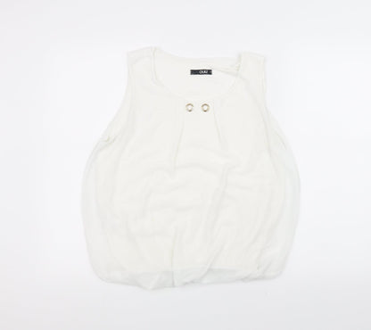 Womens UK Size S Quiz White Basic T-Shirt