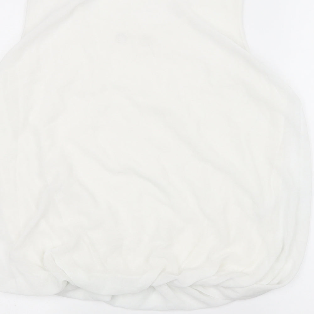 Womens UK Size S Quiz White Basic T-Shirt