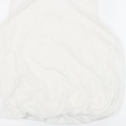 Womens UK Size S Quiz White Basic T-Shirt