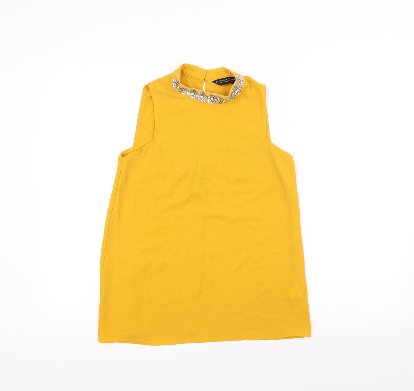 Womens UK Size 6 Dorothy Perkins Yellow Basic T-Shirt