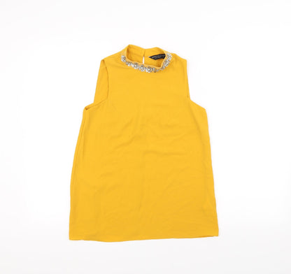 Womens UK Size 6 Dorothy Perkins Yellow Basic T-Shirt