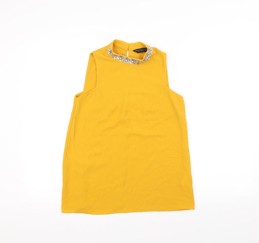 Womens UK Size 6 Dorothy Perkins Yellow Basic T-Shirt