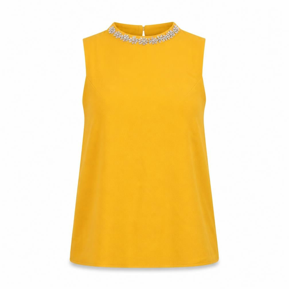 Womens UK Size 6 Dorothy Perkins Yellow Basic T-Shirt