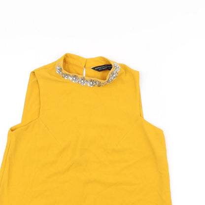 Womens UK Size 6 Dorothy Perkins Yellow Basic T-Shirt