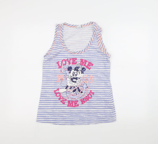 Womens UK Size 8 Disney Blue Basic Tank