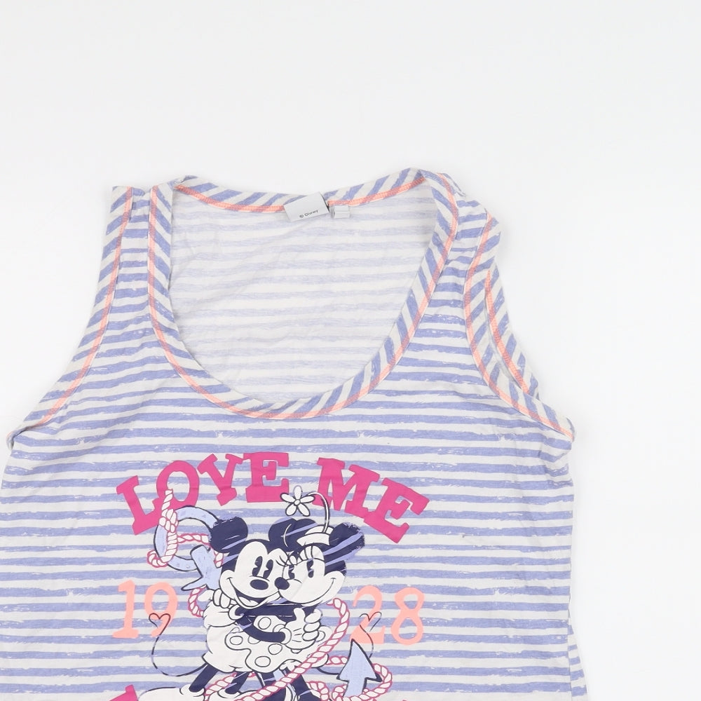 Womens UK Size 8 Disney Blue Basic Tank