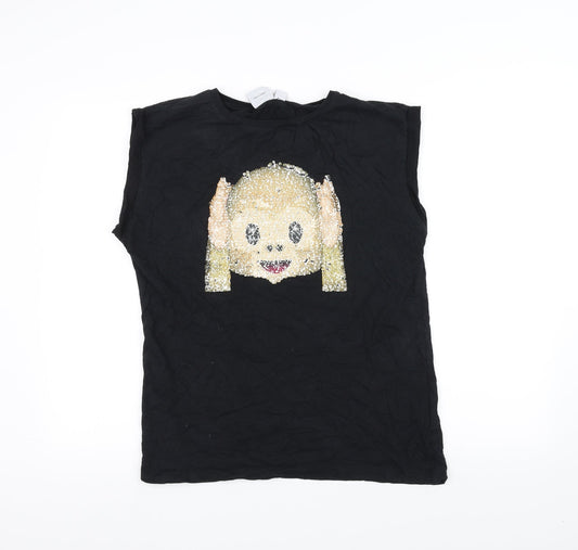 Womens UK Size 12 Atmosphere Black Basic T-Shirt