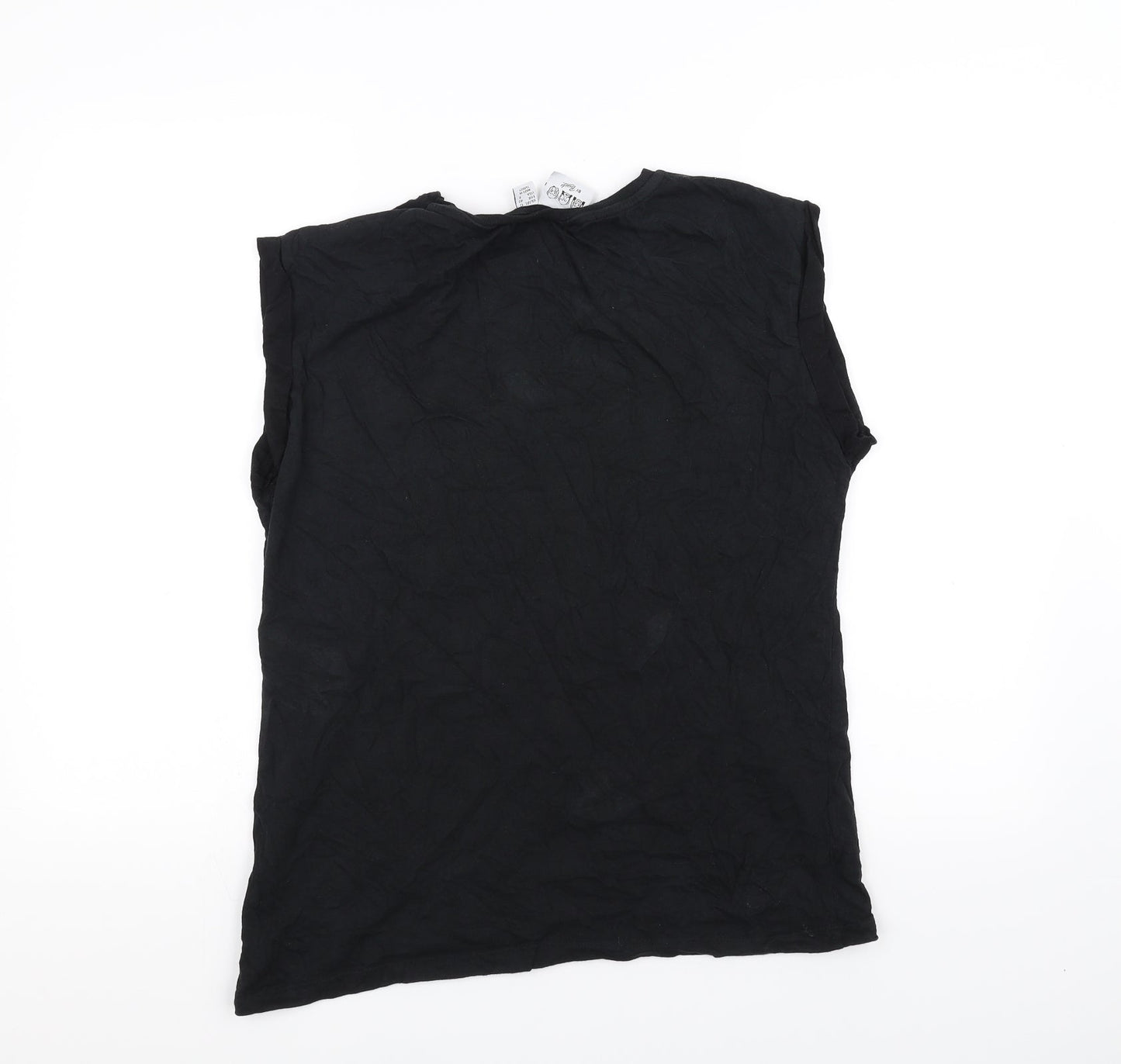 Womens UK Size 12 Atmosphere Black Basic T-Shirt