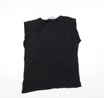 Womens UK Size 12 Atmosphere Black Basic T-Shirt