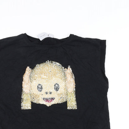 Womens UK Size 12 Atmosphere Black Basic T-Shirt
