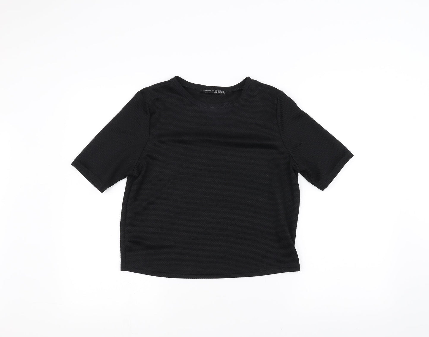 Womens UK Size 12 Atmosphere Black Basic T-Shirt